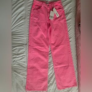 Hot Pink Zara Wide Leg Jeans Brand New